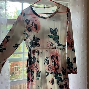 3/4 length sleeve maxi dress